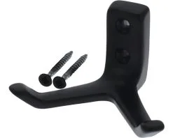 STARX Garderobehaak Dubbel Recht Zwart