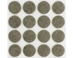 TARROX Antikras Vilt Zelfklevend Ø 22 Mm Zwart, 16 Stuks