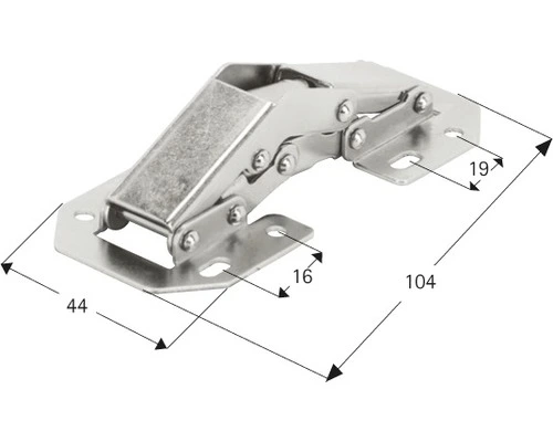 HETTICH Opschroefscharnier Met Veer Vernikkeld - Afbeelding 2