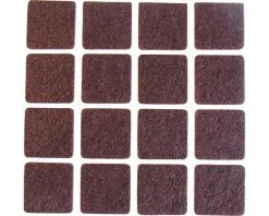 Viltglijder Zelfklevend Vierkant Bruin 22x22 Mm, 16 Stuks