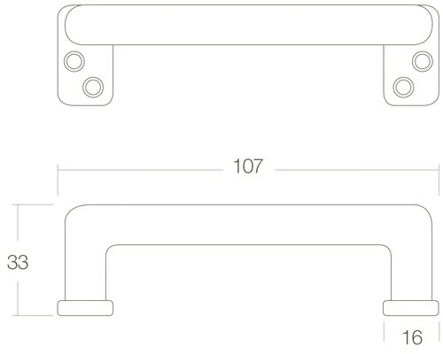 INTERSTEEL Beugelgreep Mat Zwart, 107 Mm - Afbeelding 2