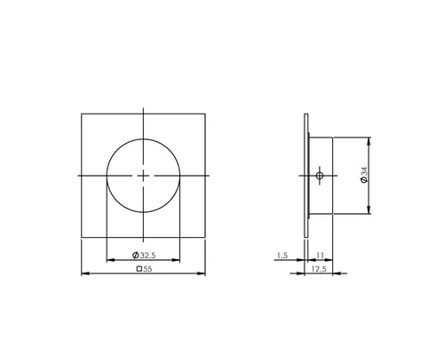 INTERSTEEL Komgreep Vierkant RVS Geborsteld, 55 Mm - Afbeelding 2