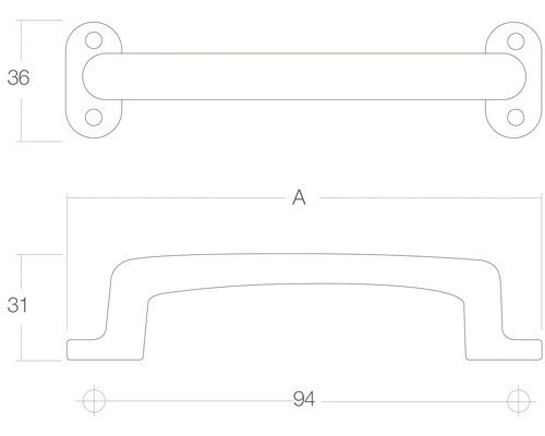 INTERSTEEL Meubelgreep 140 Mm, Mat Zwart - Afbeelding 2