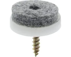 TARROX Viltglijder Schroefbaar Rond Grijs Ø 28 Mm, 24 Stuks