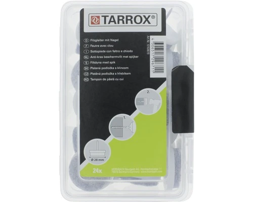 TARROX Viltglijder Spijkerbaar Rond Grijs Ø 28 Mm, 24 Stuks - Afbeelding 4