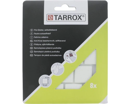 TARROX Antikras Vilt Zelklevend Vierkant Wit 25x25x6 Mm, 8 Stuks - Afbeelding 3