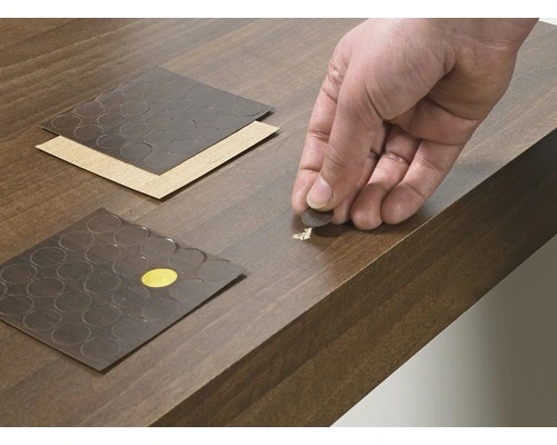 HETTICH Meubelplakker Ø 14 Mm Walnoot, 100 Stuks - Afbeelding 2