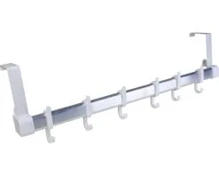 Deurkapstok Met 6 Haken Zilver