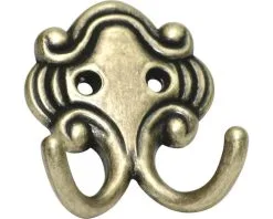 Garderobehaak Metaal Bruin 66x60x25 Mm Met 2 Haken