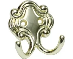 Garderobehaak Metaal Goud 66x60x25 Mm Met 2 Haken