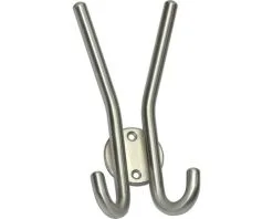 Garderobehaak Roestvrij Staal Geborsteld 155x75x30 Mm Met 2 Haken