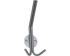 Garderobehaak Roestvrij Staal Geborsteld 180x80x40 Mm Met 2 Haken