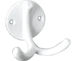 Garderobehaak Aluminium Wit 57x80x60 Mm Met 2 Haken