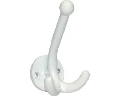 Garderobehaak Aluminium Wit 130x70x95 Mm Met 2 Haken