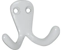 Garderobehaak Aluminium Wit 40x55x25 Mm Met 2 Haken