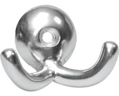 Garderobehaak Aluminium Chroom 37x48x21 Mm Met 2 Haken