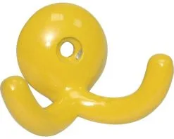 Garderobehaak Aluminium Geel 37x48x21 Mm Met 2 Haken