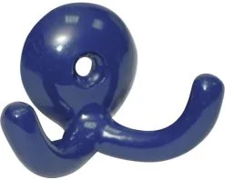 Garderobehaak Aluminium Blauw 37x48x21 Mm Met 2 Haken