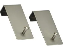 Garderobehaak RVS-look 40x90x14 Mm Met 1 Haak, 2 Stuks