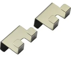 Garderobehaak Metaal RVS-look 50x40x20 Mm Met 2 Haken, 2 Stuks