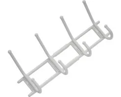 Kapstok Kunststof Wit 370 Mm Met 4 Haken