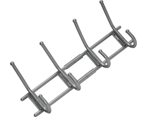 Kapstok Kunststof Zilver 370 Mm Met 4 Haken