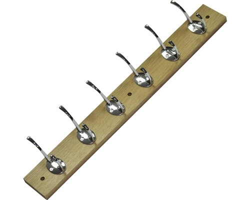 Kapstok Hout/metaal Chroom 500 Mm Met 6 Haken