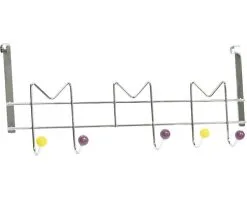 Kapstok Deur Metaal Chroom 465 Mm Met 6 Haken