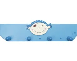 Kinderkapstok Piraat Blauw 350 Mm Met 4 Haken